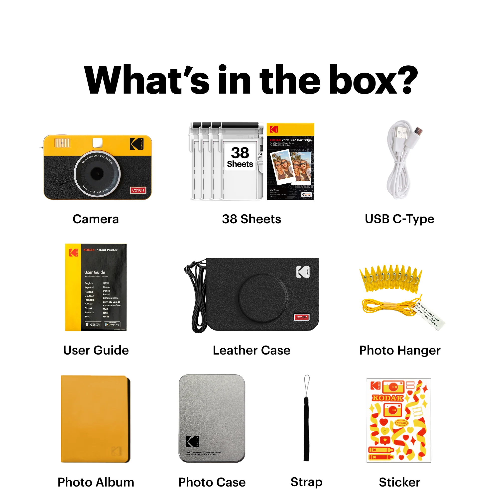 KODAK Mini Shot 2 Retro 2.1x3.4 Inch C210R 38 Sheet Gift Bundle - Image 9