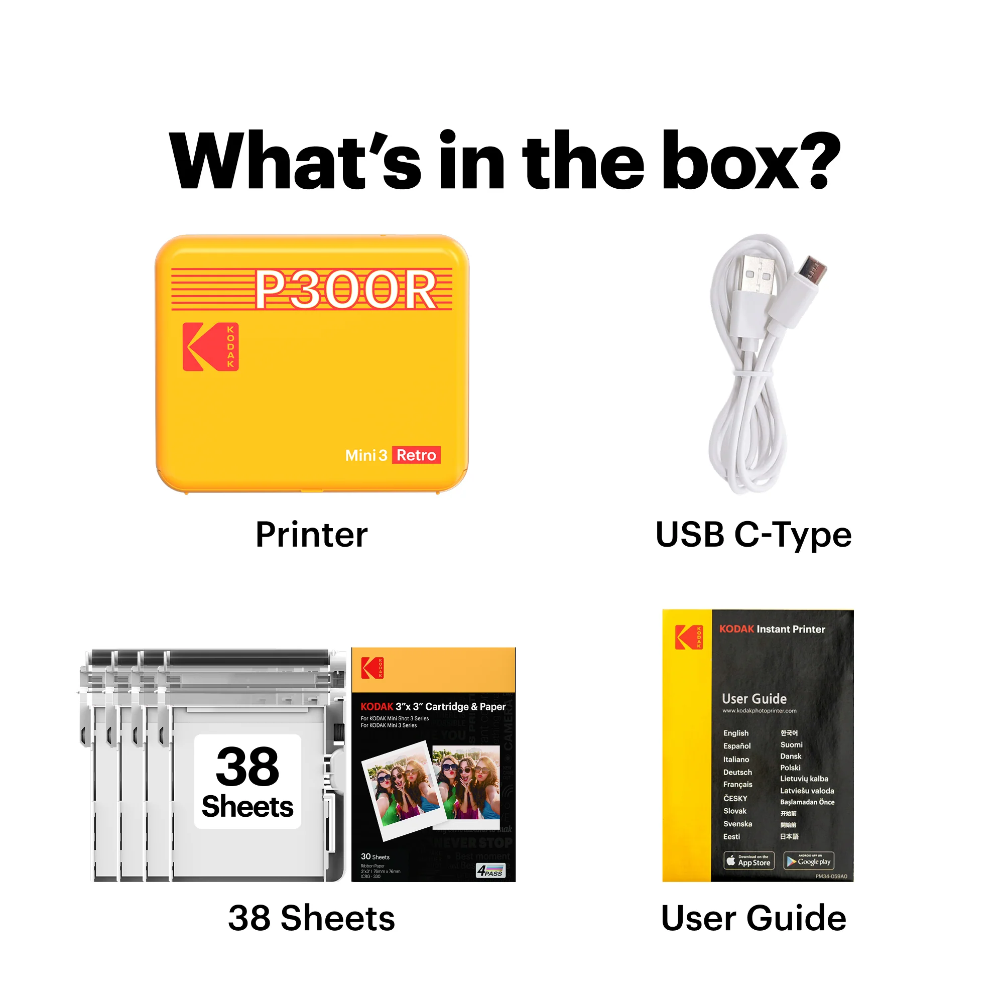 KODAK Mini 3 Retro 3x3 Inch P300R 38 Sheet Bundle - Image 10