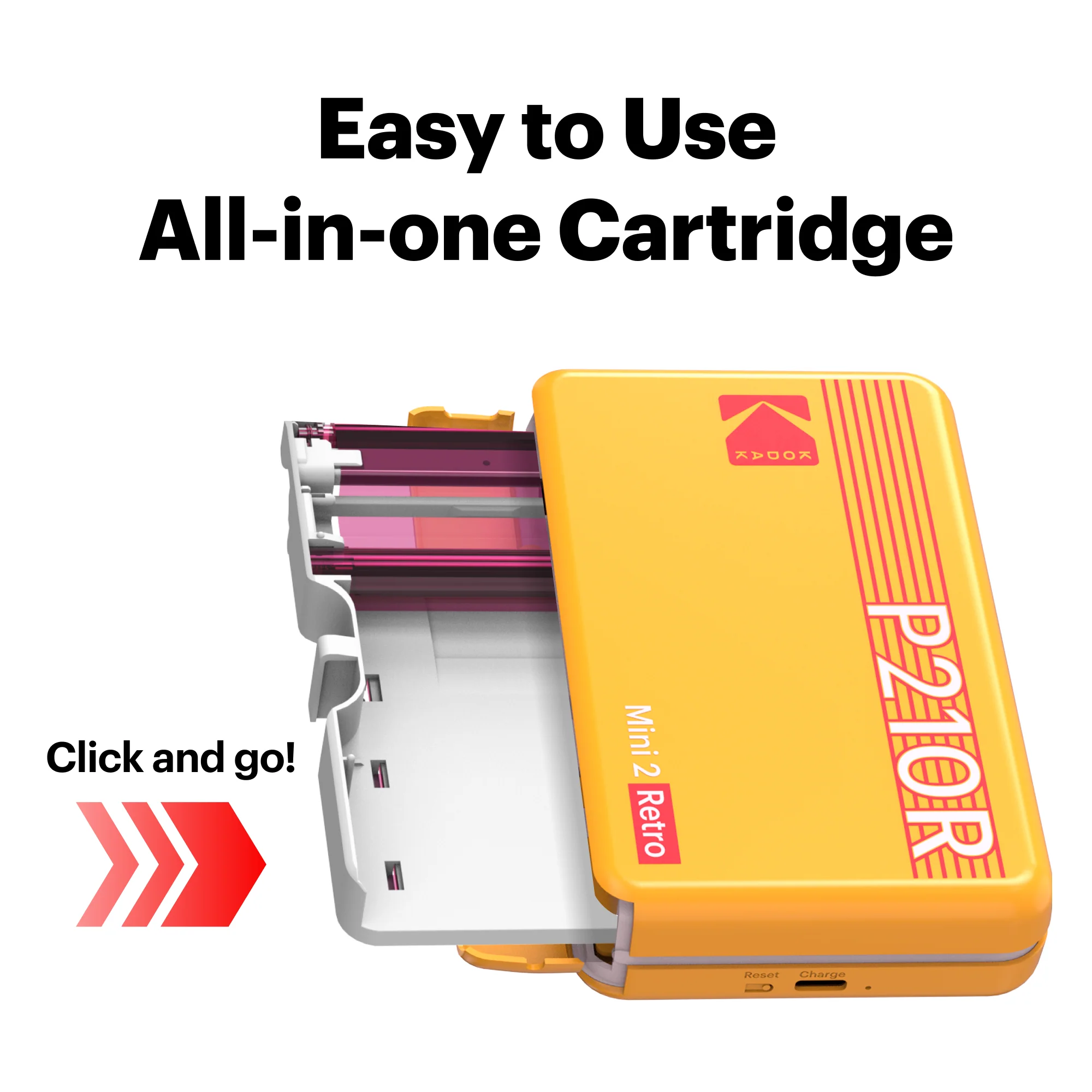 [Yellow only] KODAK Mini 2 Retro 2.1x3.4 Inch P210R 38 Sheet Bundle - Image 4