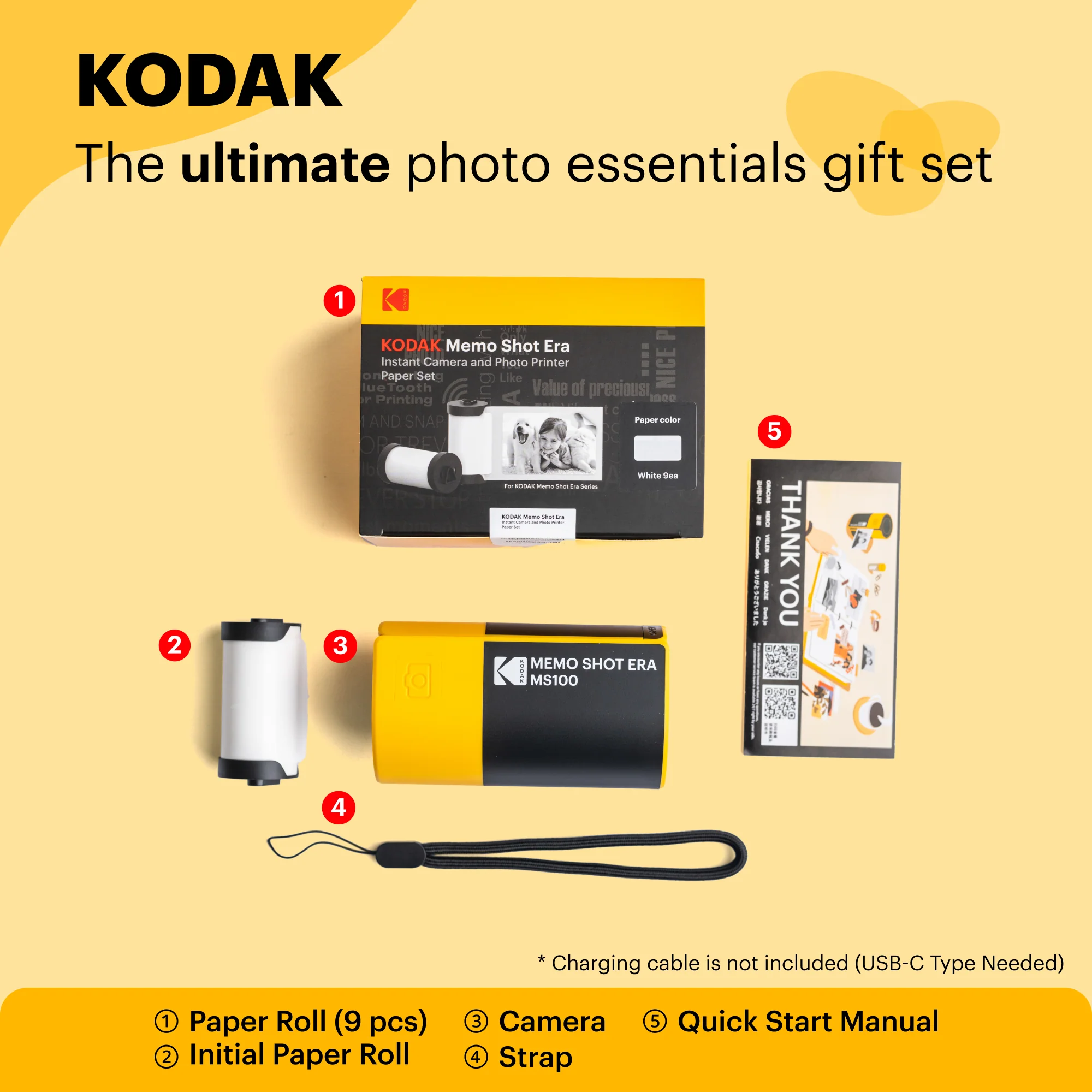 KODAK MemoShot Era MS100 9 Roll Bundle - Instant Camera & Label Printer with 9 Rolls - Image 13