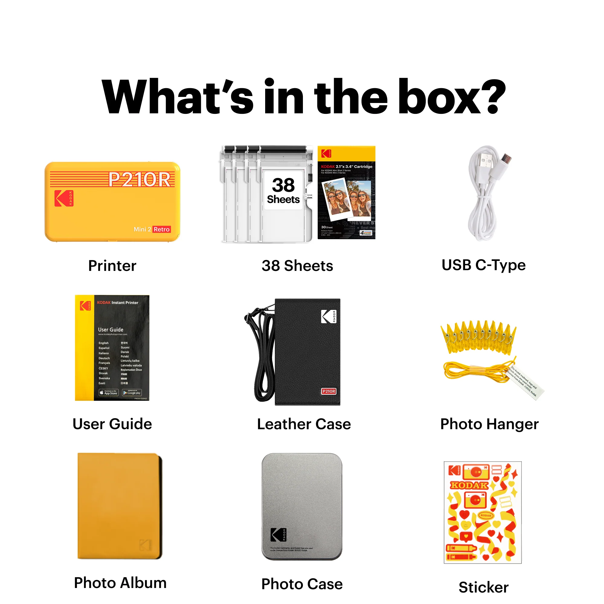 KODAK Mini 2 Retro 2.1x3.4 Inch P210R 38 Sheet Gift Bundle - Image 10