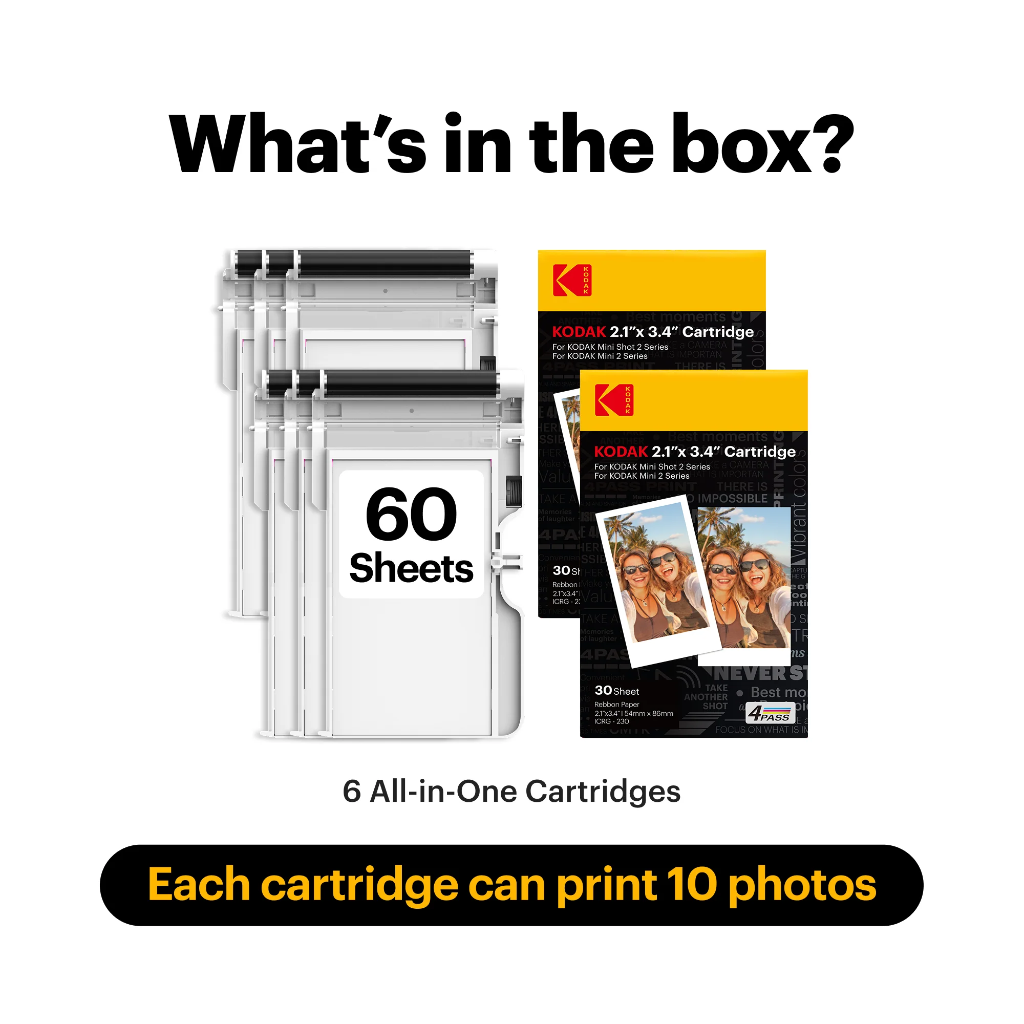 KODAK 4PASS All-in-one 2.1x3.4 Inch Cartridge, 60 Photos (ICRG-260) - Image 3